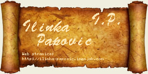 Ilinka Papović vizit kartica